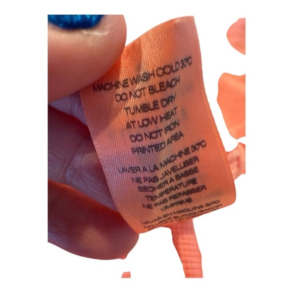 Sundry Thermal Henley in Neon Coral Long Sleeve Relaxed Size 2 Medium Made in US - Picture 9 of 11